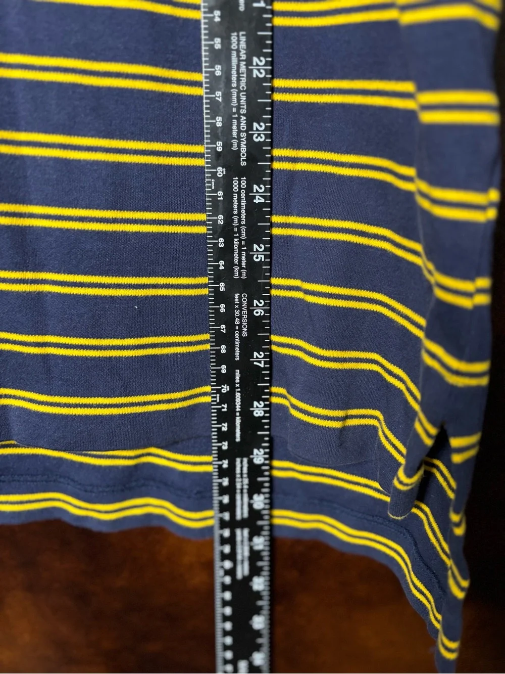 Polo by Ralph Lauren Navy & Yellow Striped Polo with Red Pony
